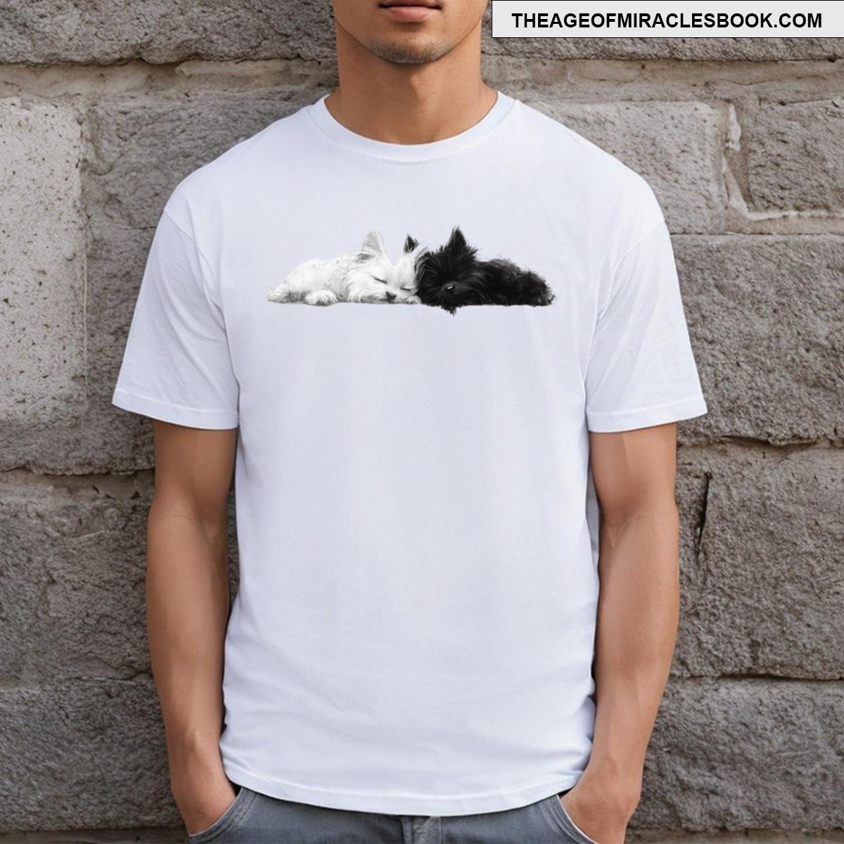 Black And White Cats Sleeping Together T-shirt