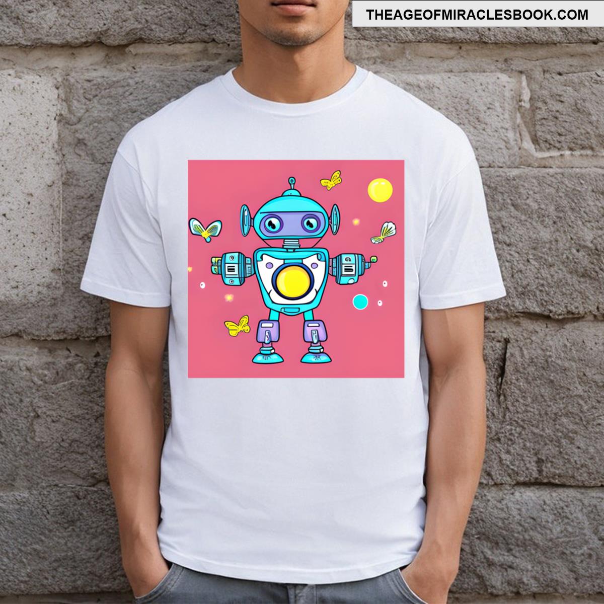 Blue Robot With Yellow Belly T-shirt