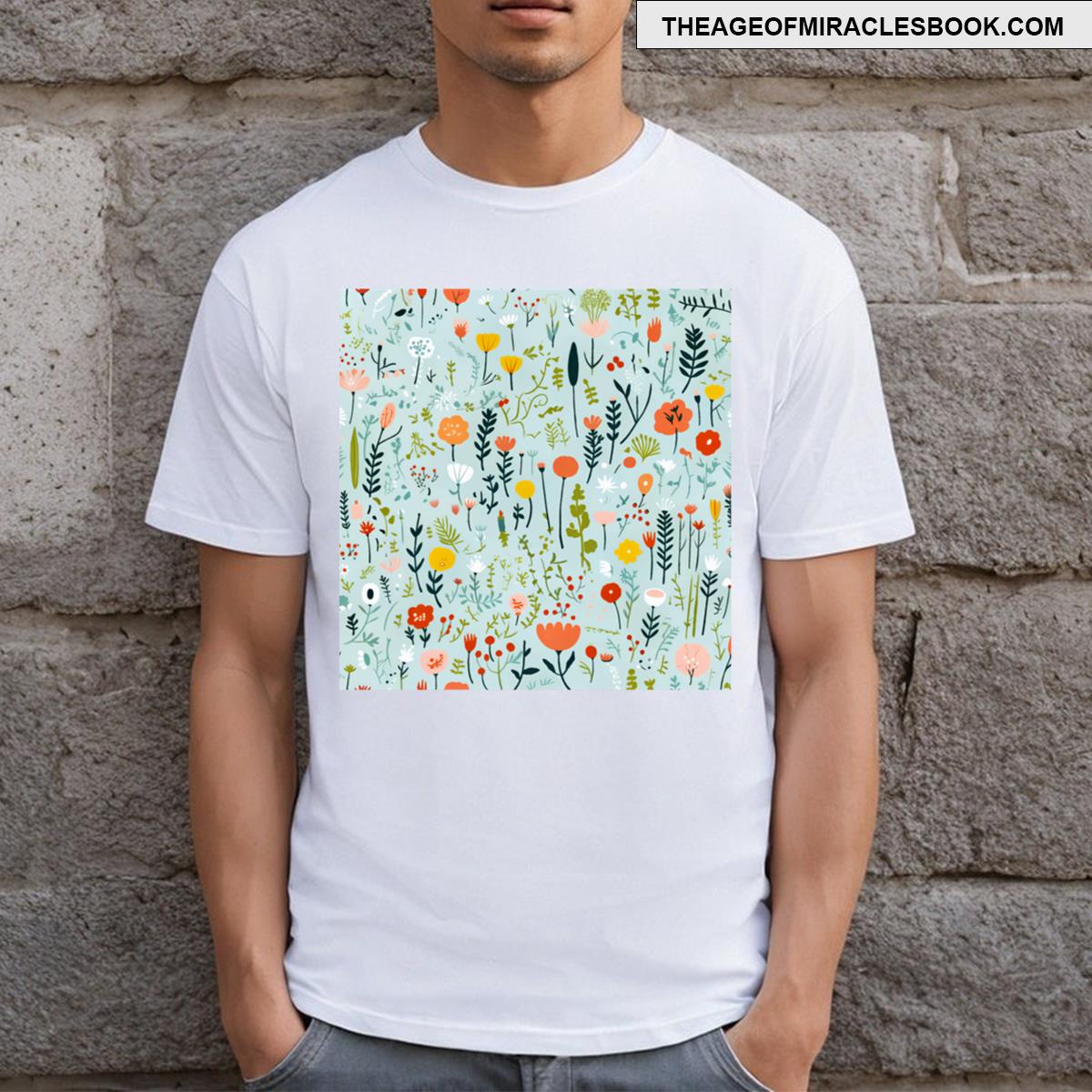 Charming Floral Magic Pastel Colored Botanical Patterns T-shirt