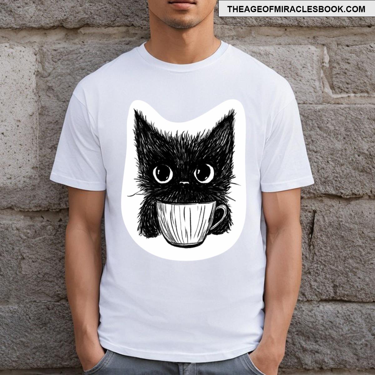 Coffee Cup Cat T-shirt