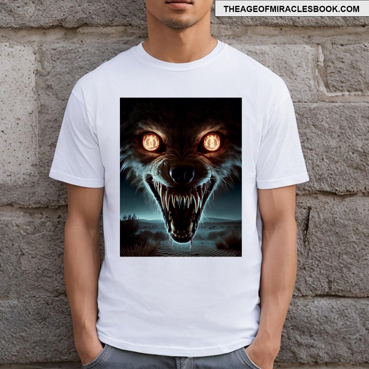 Evil Wolf With Glowing Eyes T-shirt