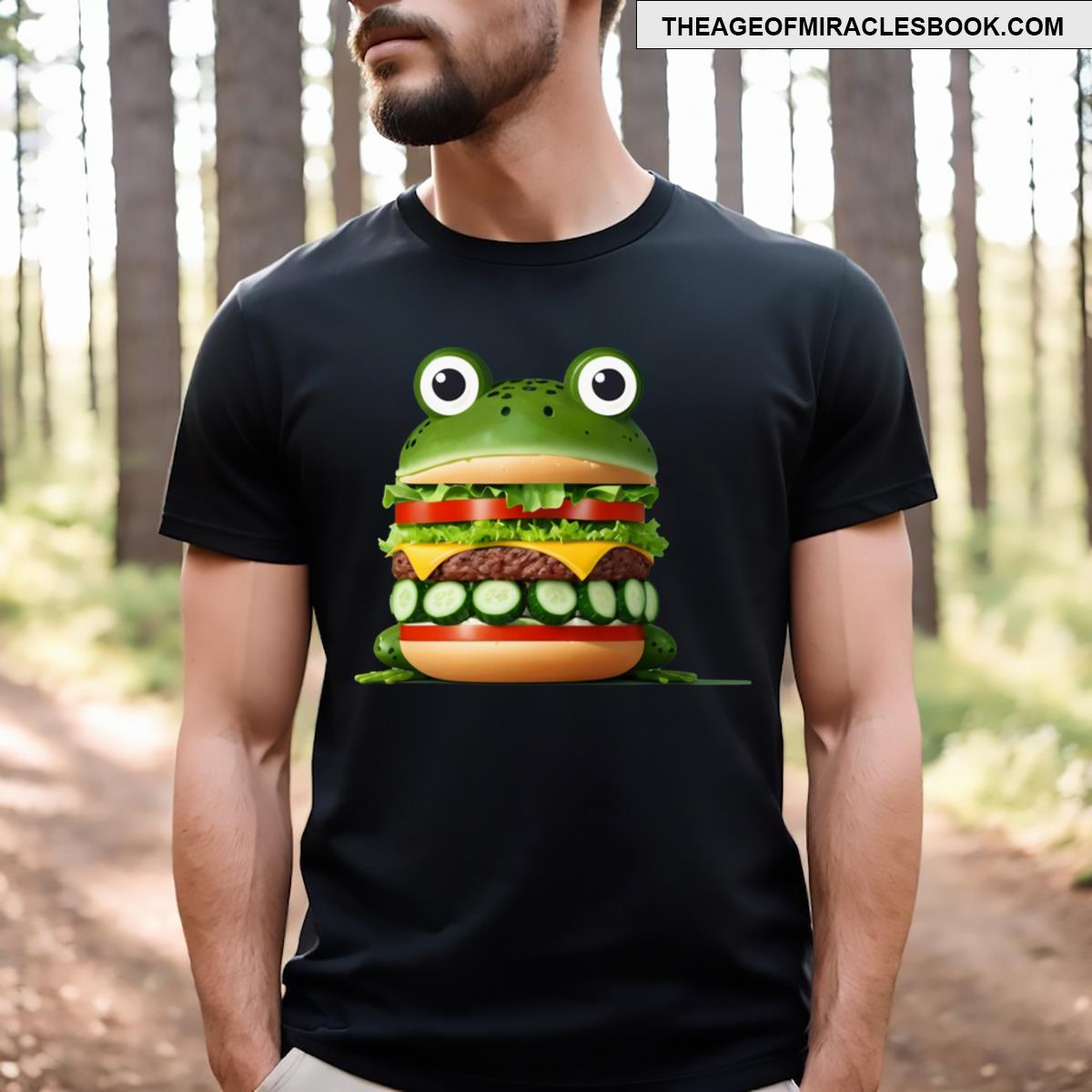 Funny Frog Burger Happy Burger Day T-shirt