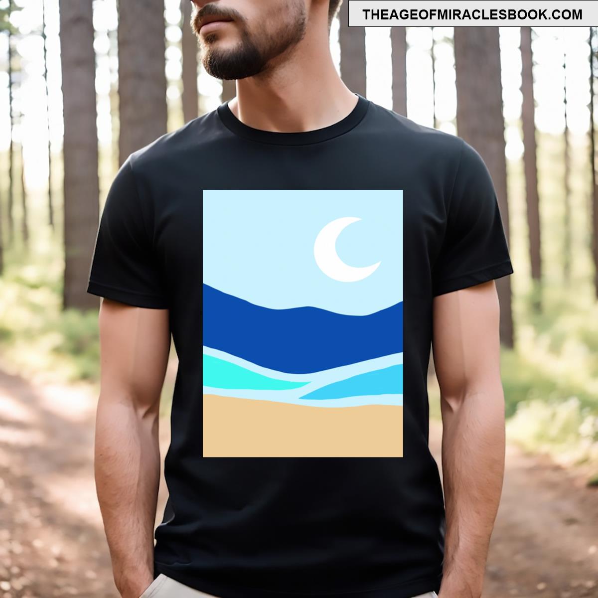 Modern Beach Night Graphic T-shirt