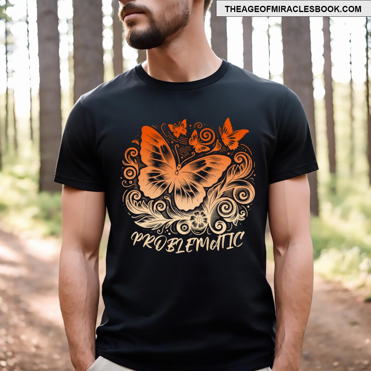 Problematic Orange Gradient Butterflies T-shirt