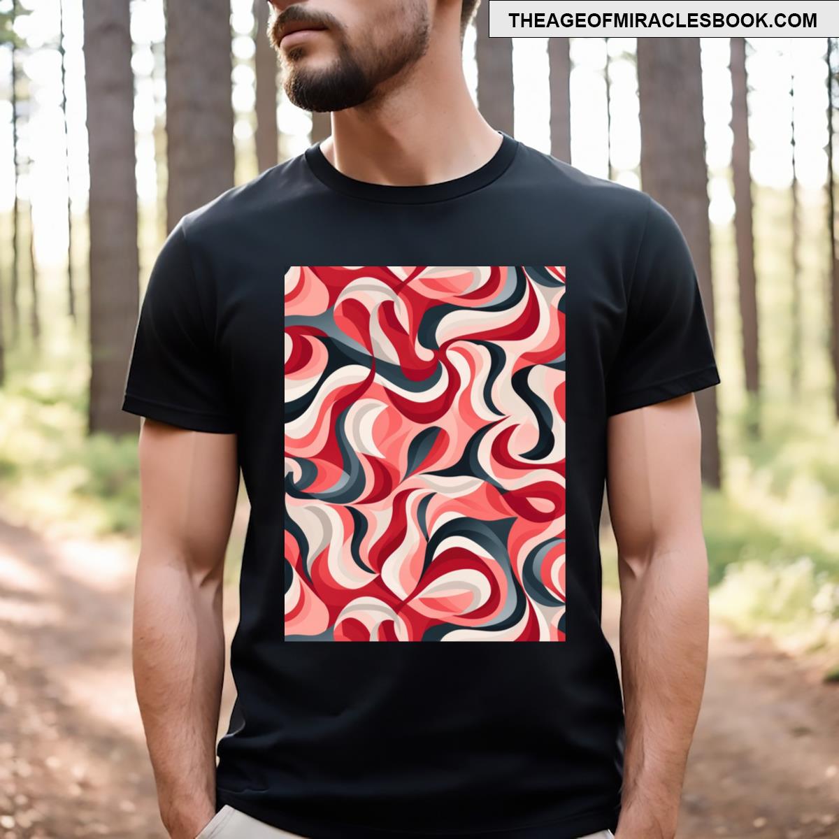 Redish Mixed Media Art Pattern Graphic T-shirt