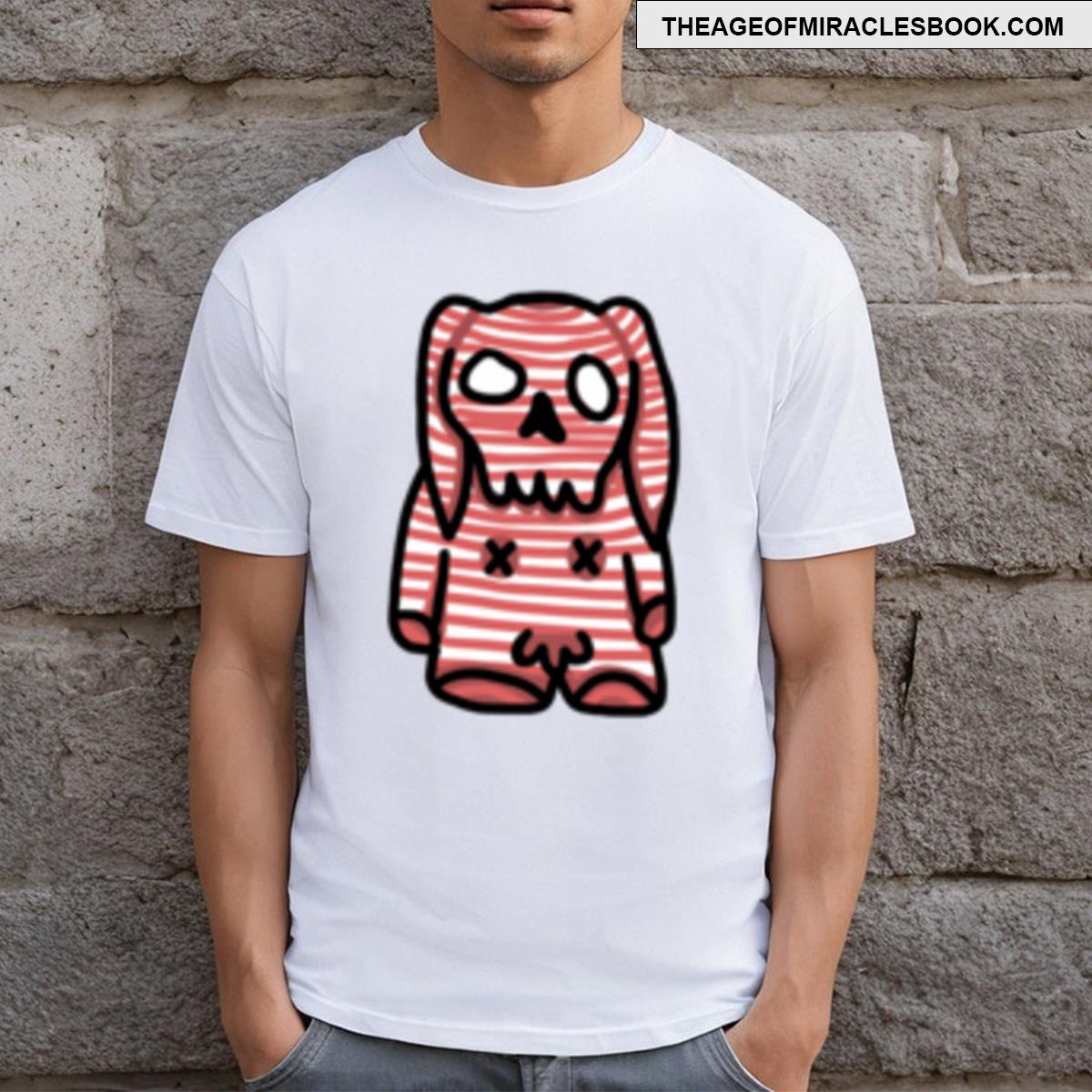 Stripy Bunny Skull Design T-shirt