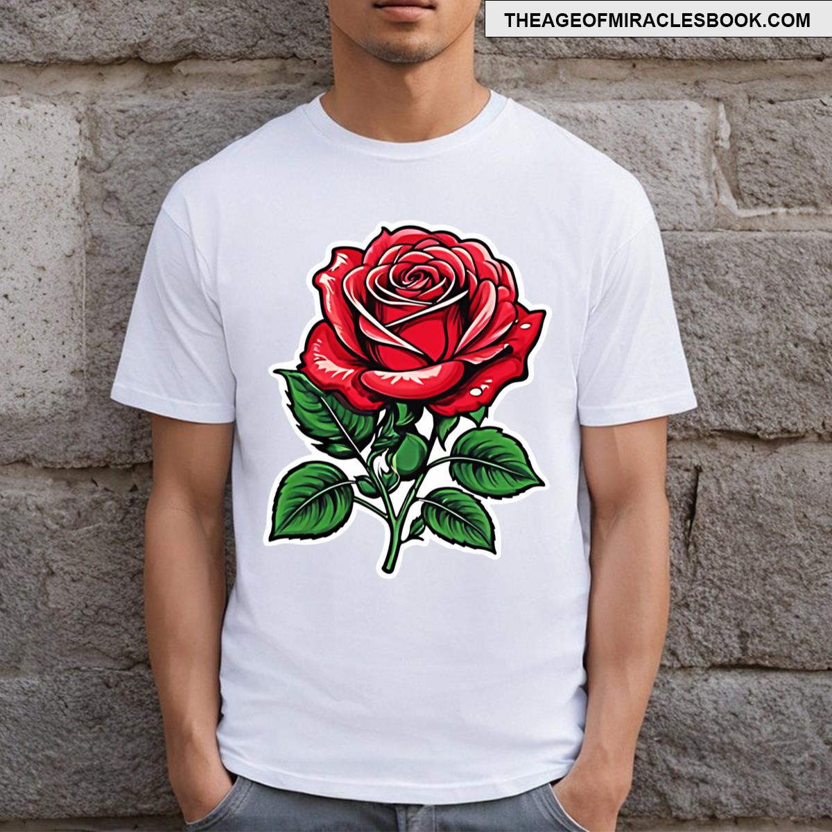 Stylized Rose Flash Tattoo T-shirt
