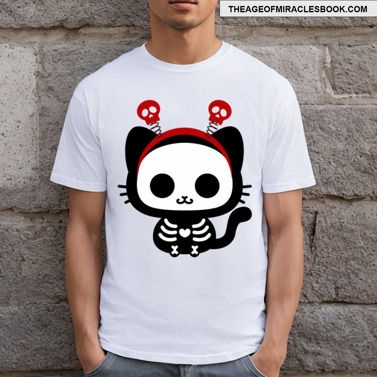Kitty Skeleton Halloween Cute Spooky Cat Essential T-shirt