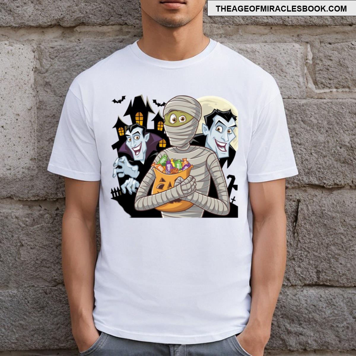 Vampire Werewolf Mummy Pullover Spooky Halloween T-shirt