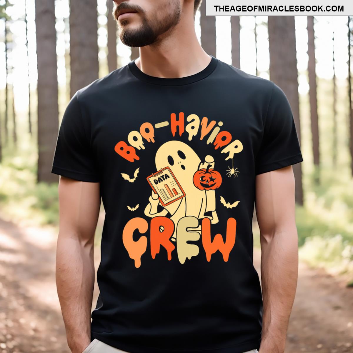Cute Ghost Boo Havior Crew Behavior Analyst Halloween Aba T-shirt