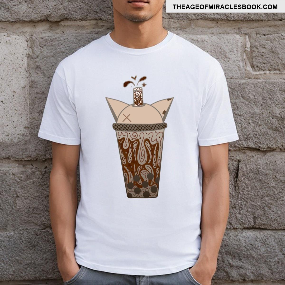 Cold Brew Coffee Cat Boba Drink T-shirt