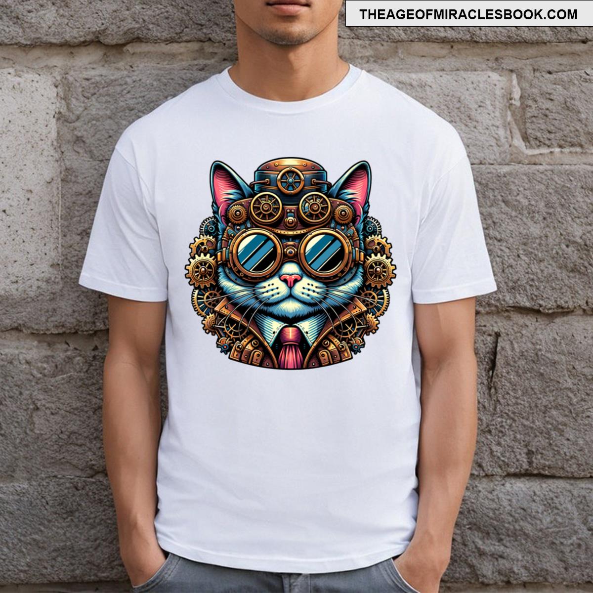 Steampunk Cat The Mechanical Mastermind T-shirt