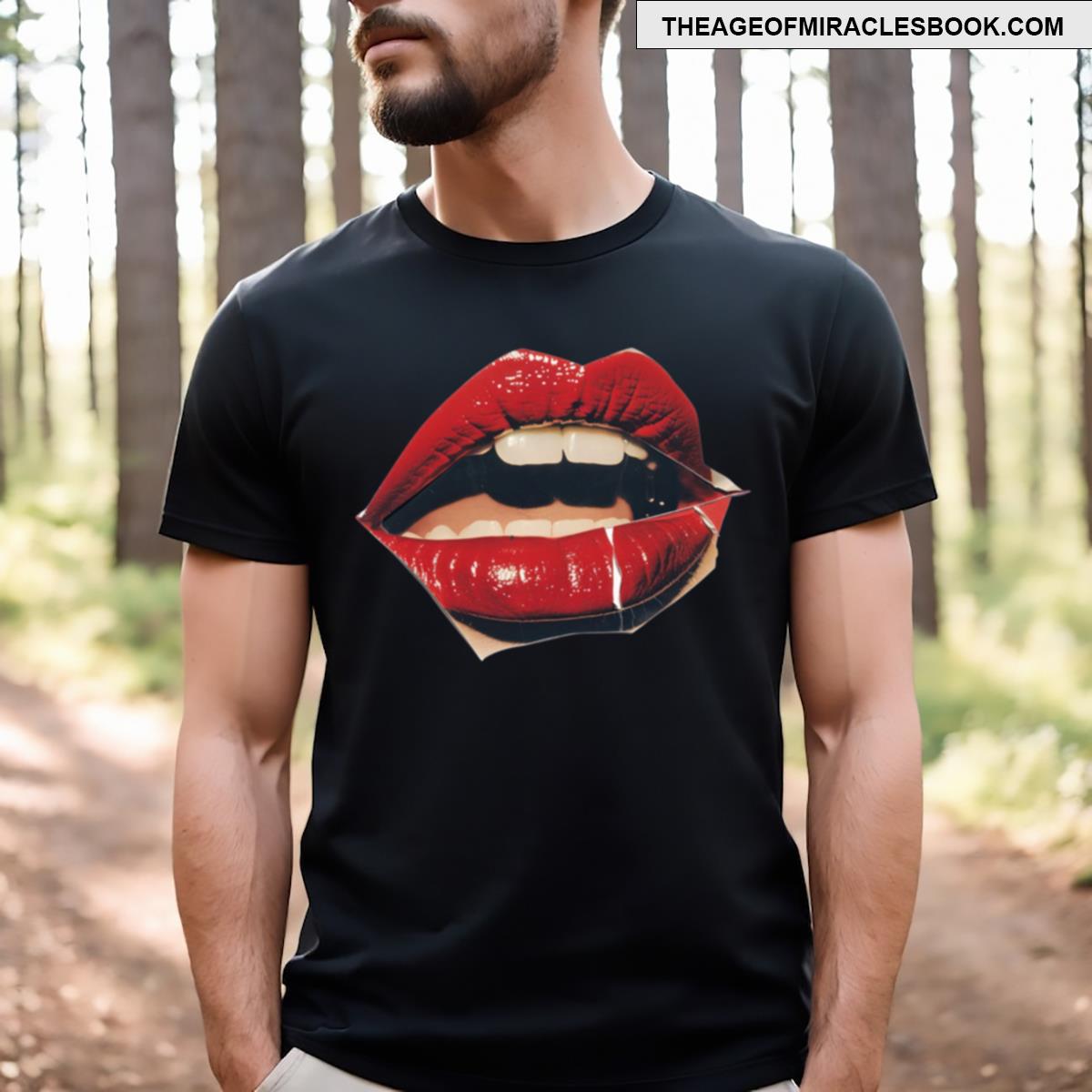 Red Lips Cutout T-shirt