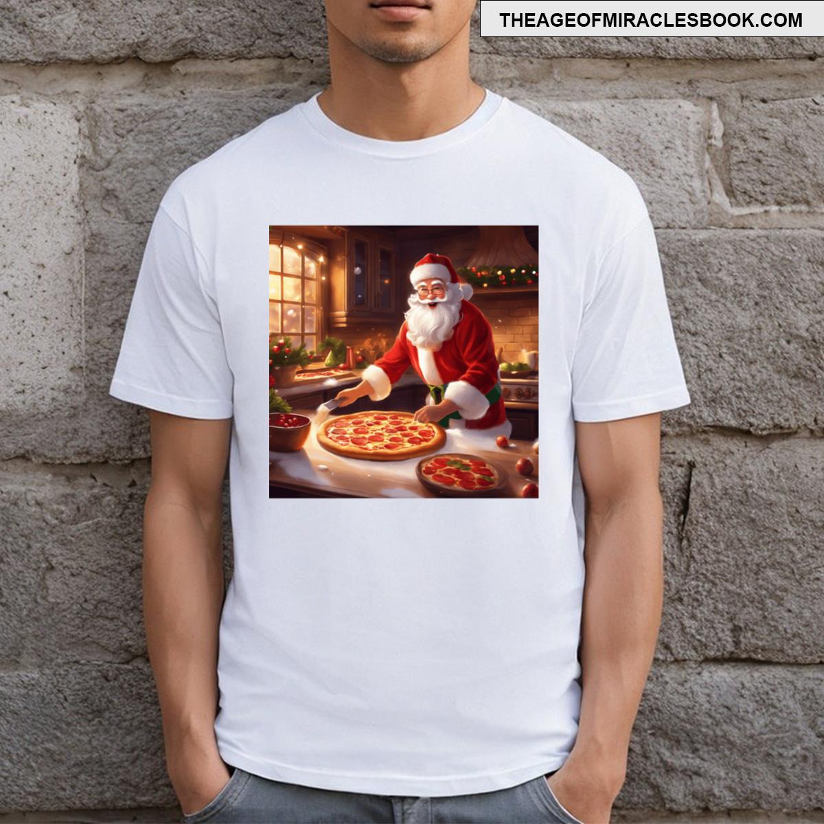 Santa Clause Making Pizza T-shirt