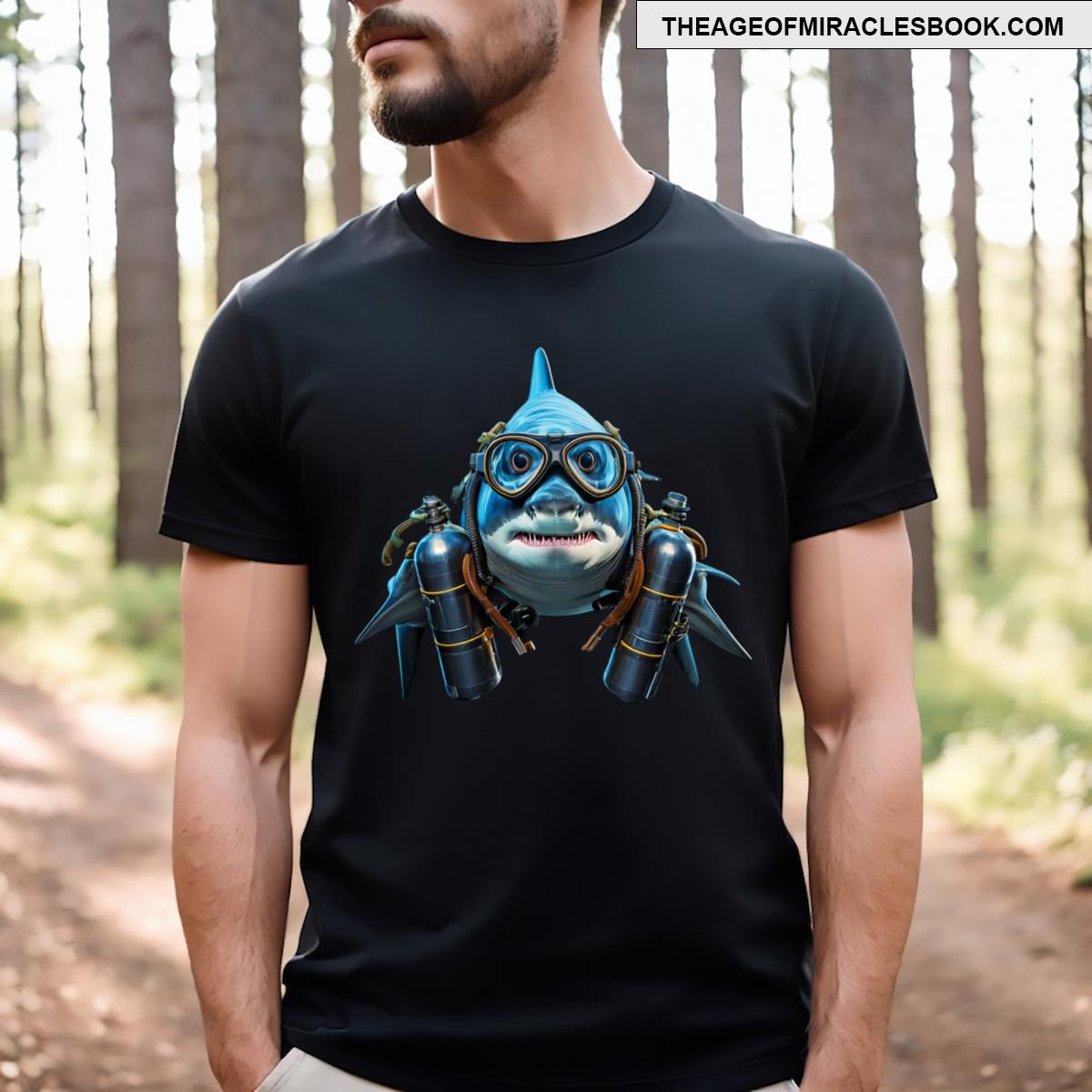 Shark Scuba Diving With Gear T-shirt