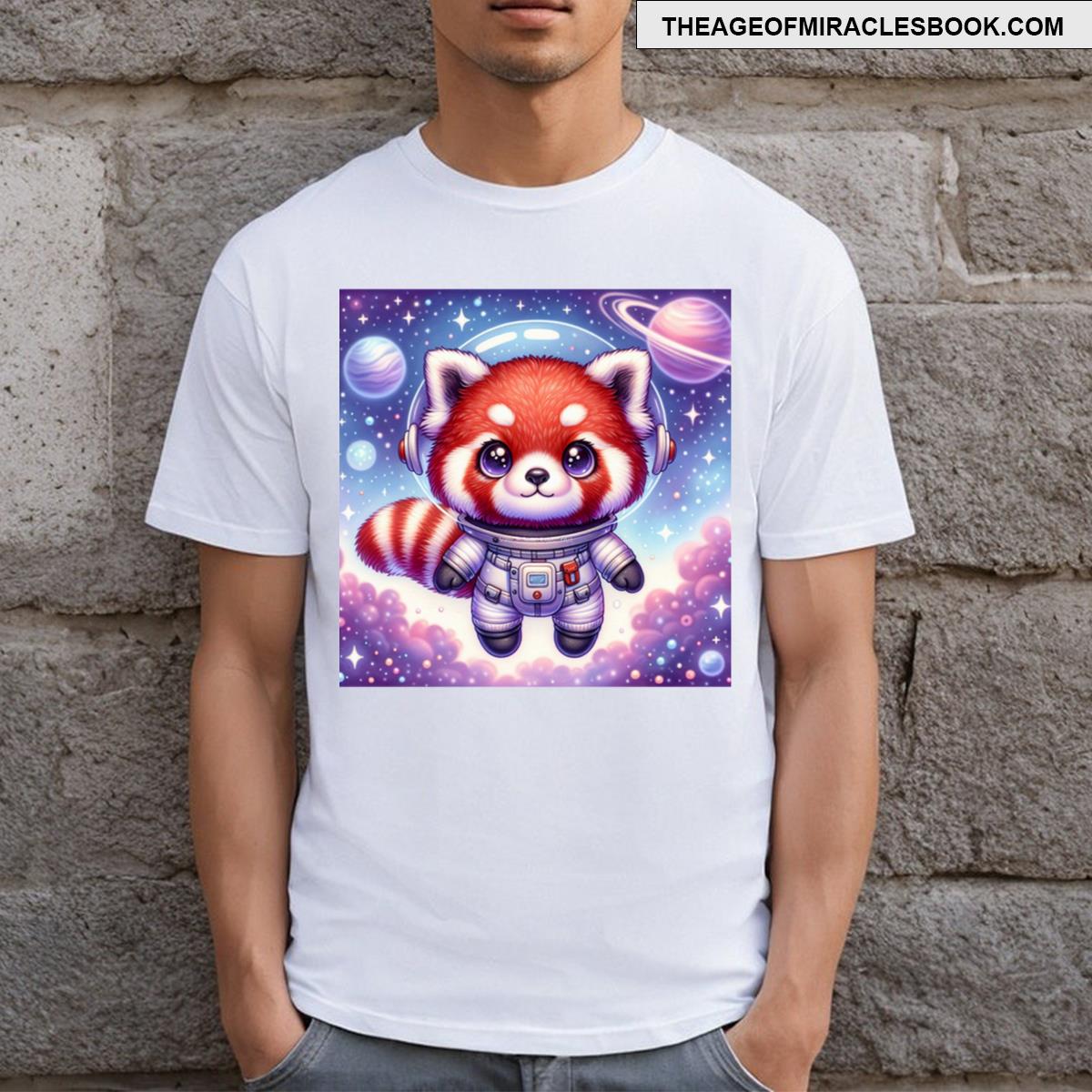 Kawaii Space Red Panda T-shirt