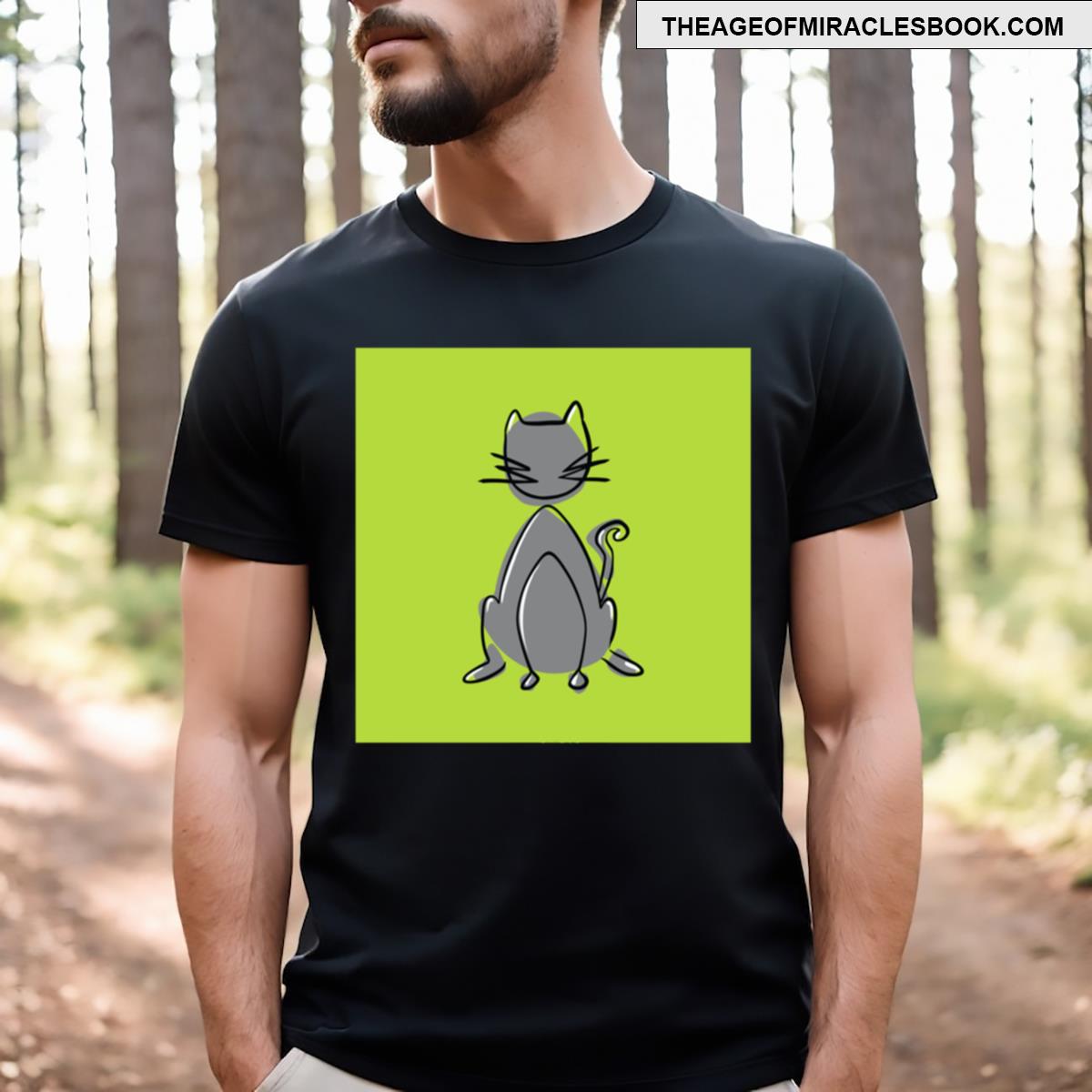 Cute Minimal Grey Cat T-shirt
