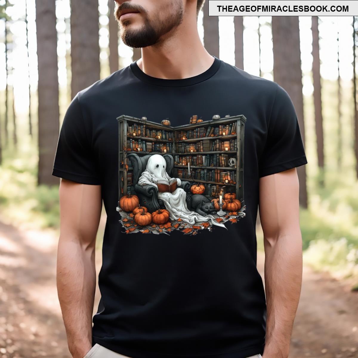Ghost Reading Books In Peace T-shirt