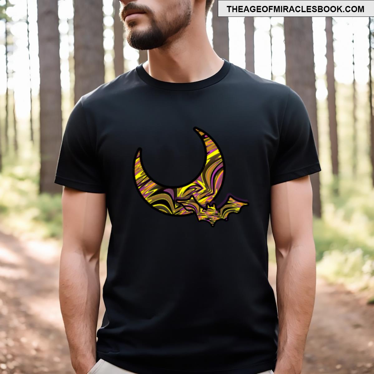 Halloween Bat And Moon T-shirt