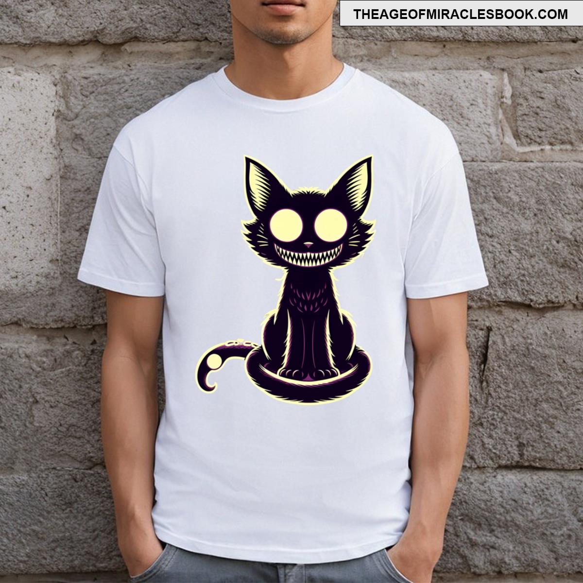 Halloween Scary Smiling Cat T-shirt
