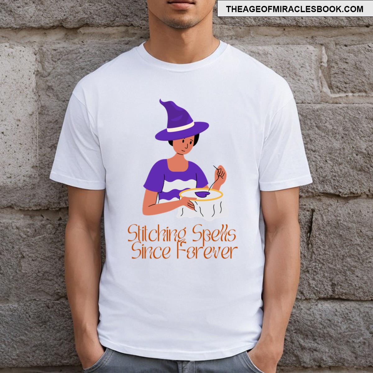 Stitching Spells Halloween Design T-shirt