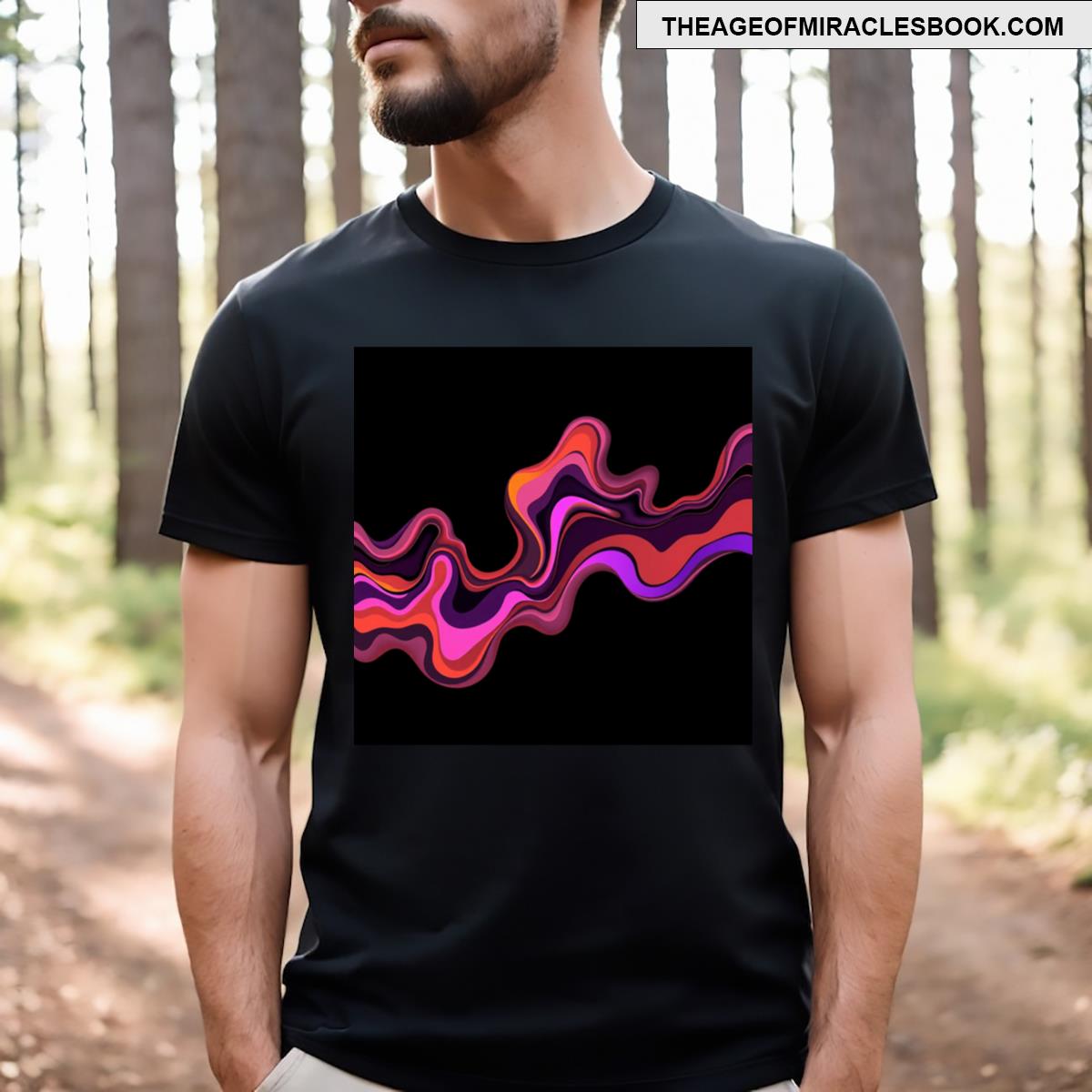 Vibrant Abstract Wave In Bold Hues T-shirt
