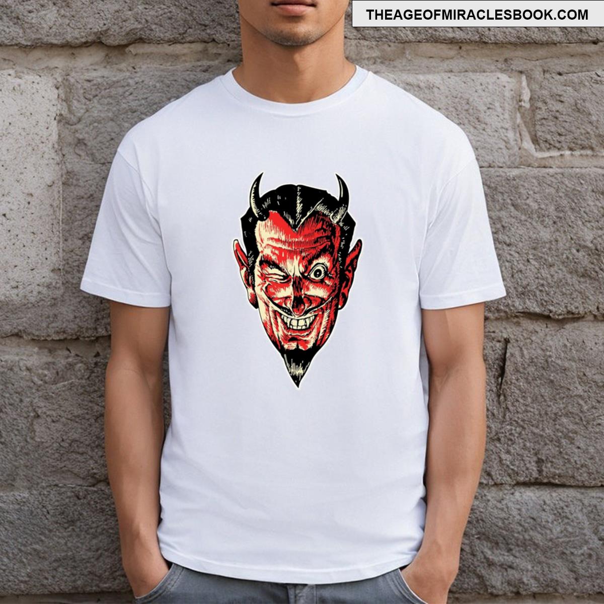 Vintage Devil Demon Head Halloween T-shirt
