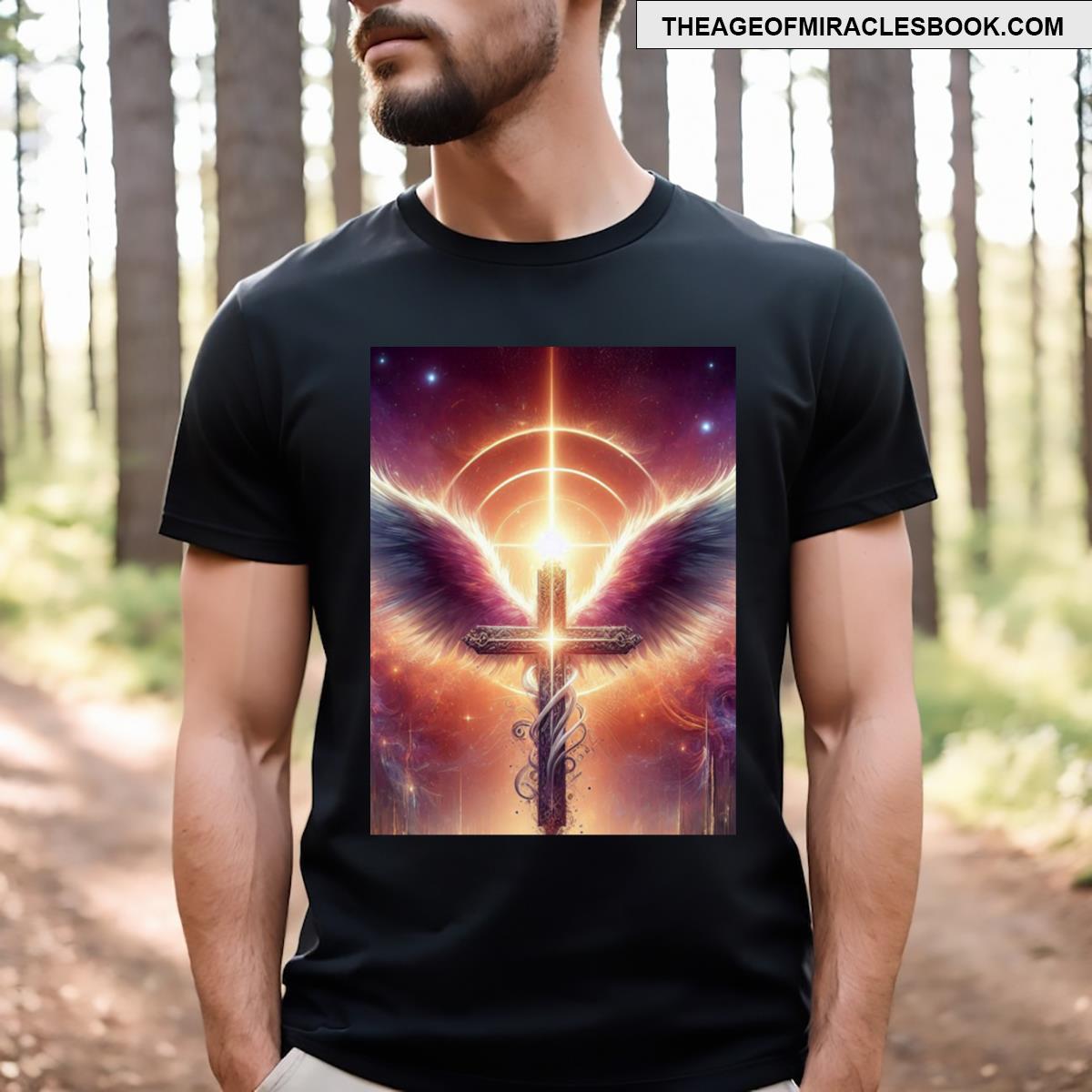 Angelic Cross In Celestial Setting T-shirt