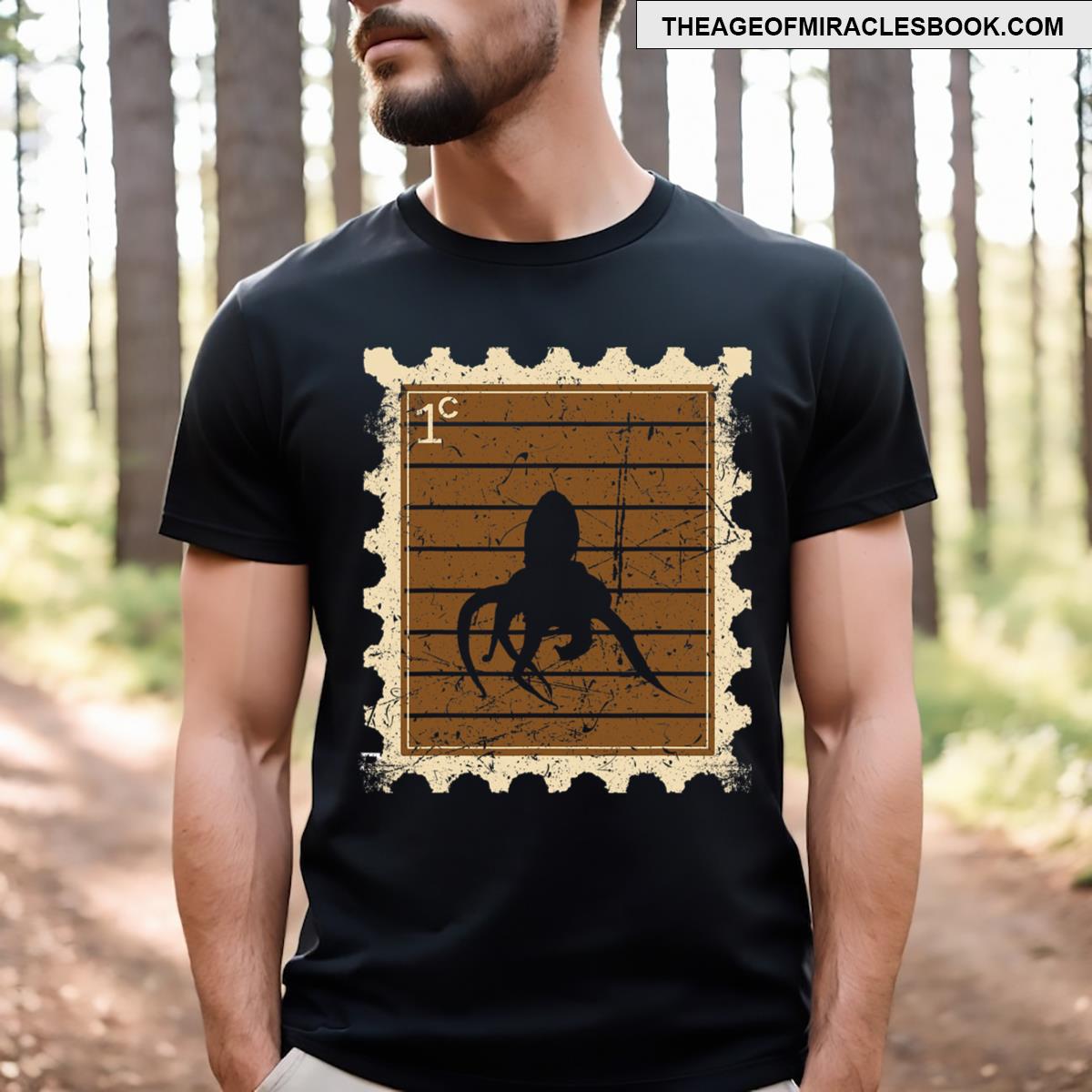 Postage Stamp With A Octopus T-shirt
