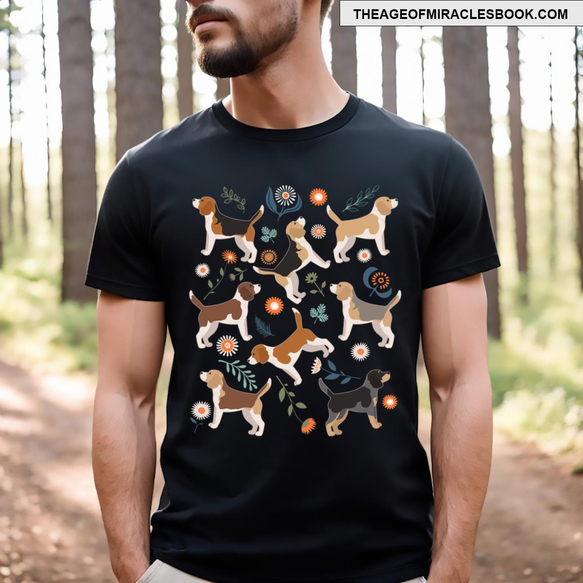 Beagle Dog Flowers Active T-shirt