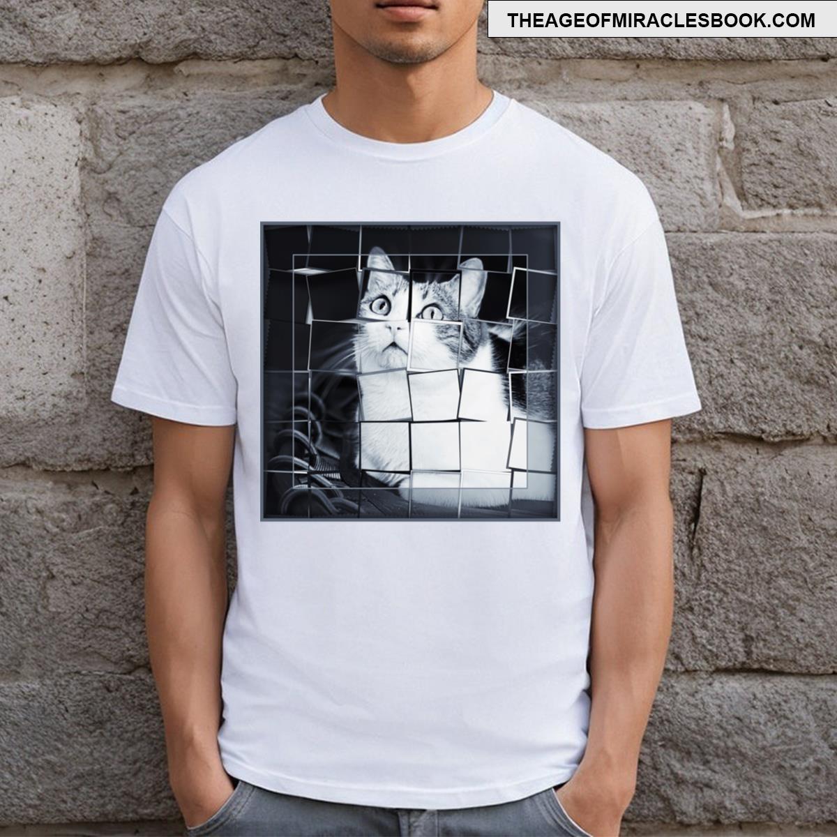 Cat Digital Art Long T-shirt