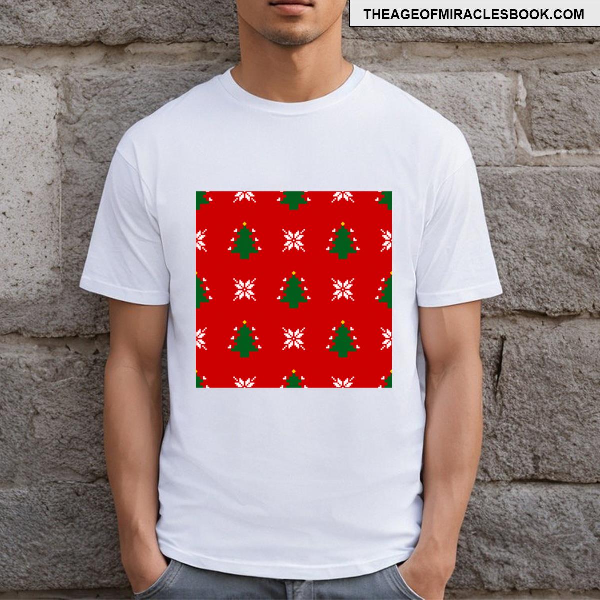 Christmas And New Year Seamless Pattern T-shirt