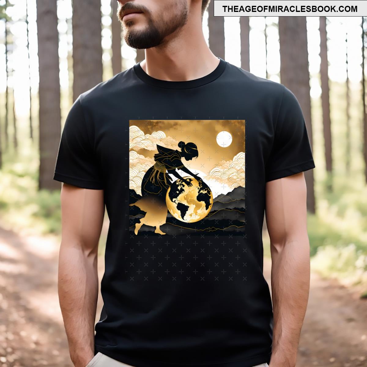Gold Earth Ai Generated Art T-shirt
