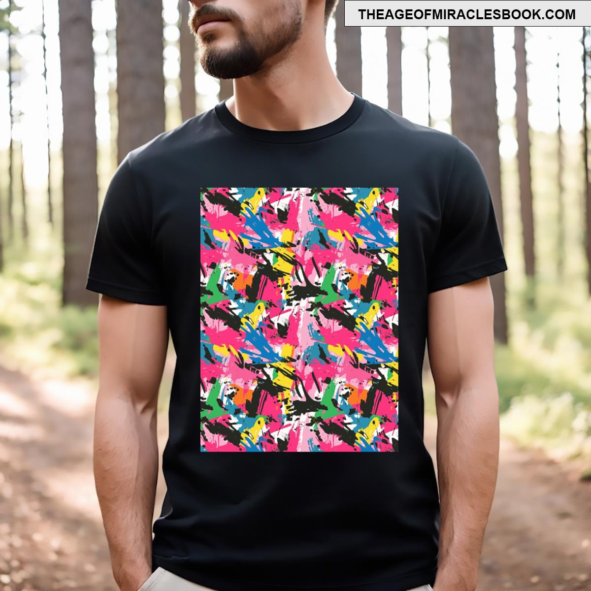 Graffiti Camouflage Graphic T-shirt