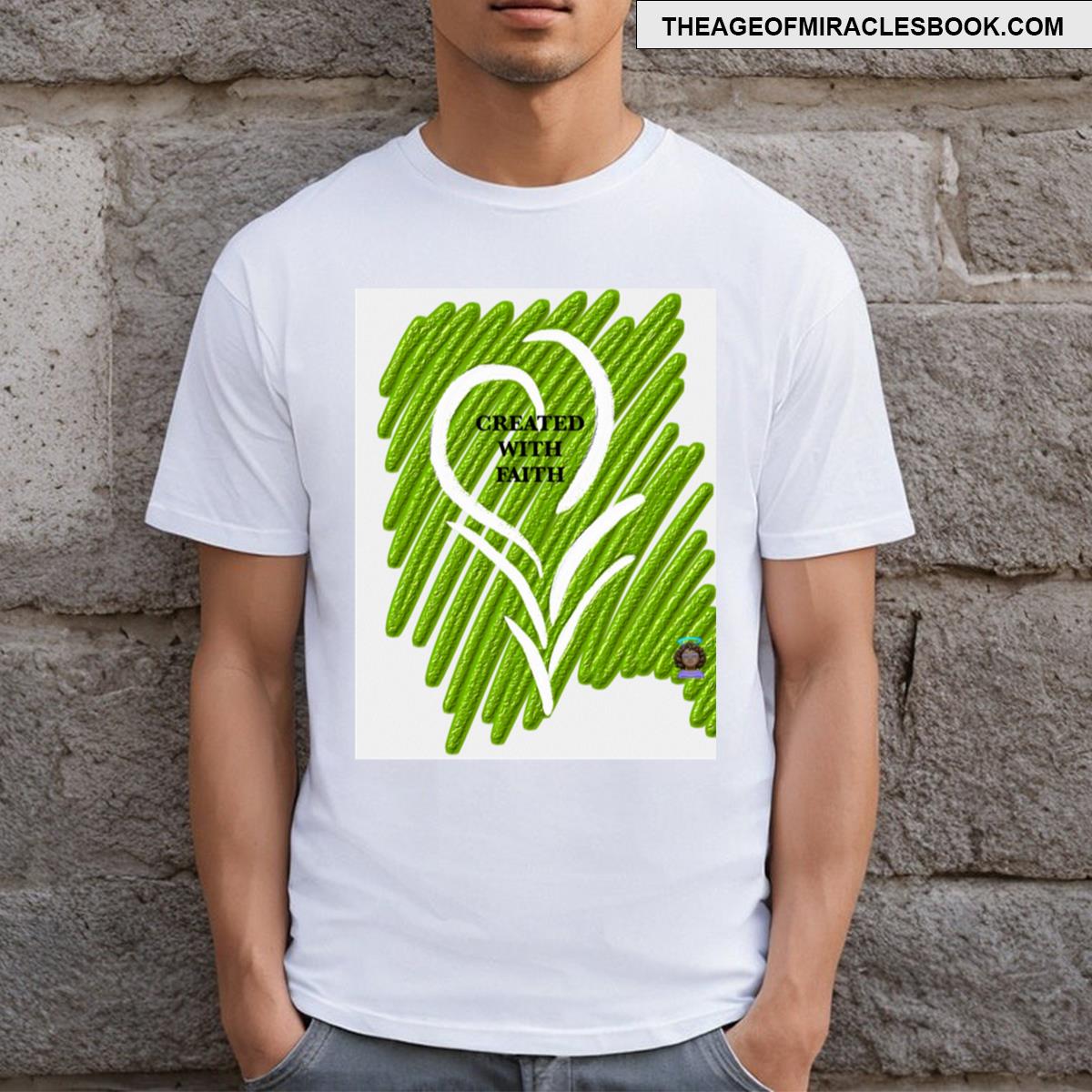 Green Embedded Flowers Long T-shirt