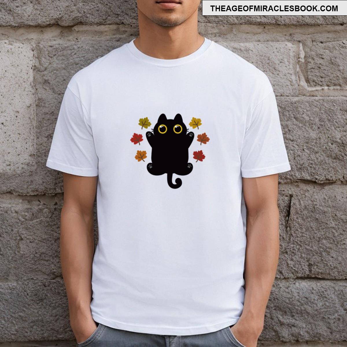 Autumn Fall Cat T-shirt
