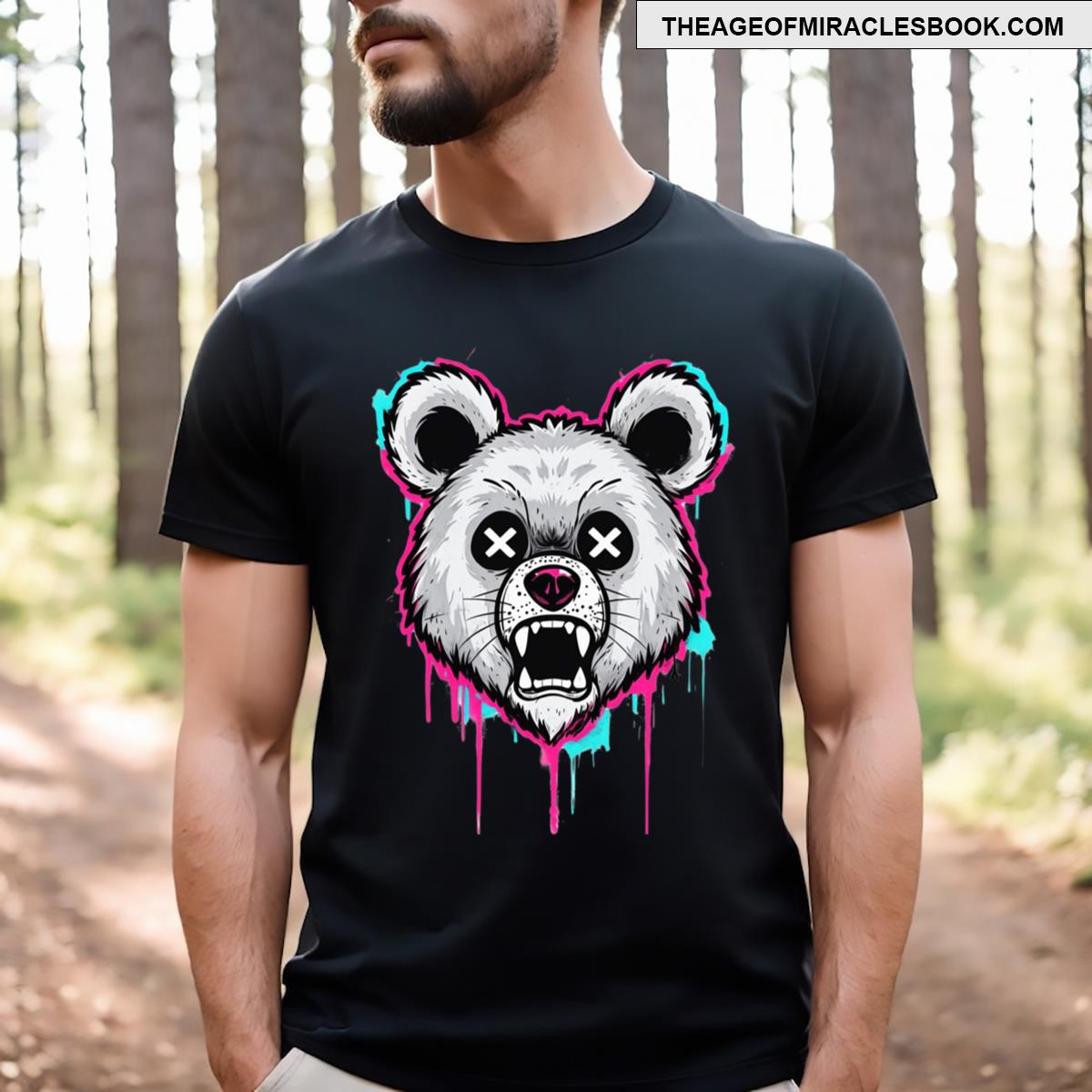 Bear Roar With Water Splash T-shirt