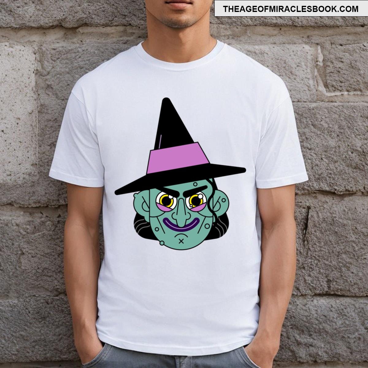 Cute Witch Face Illustration T-shirt