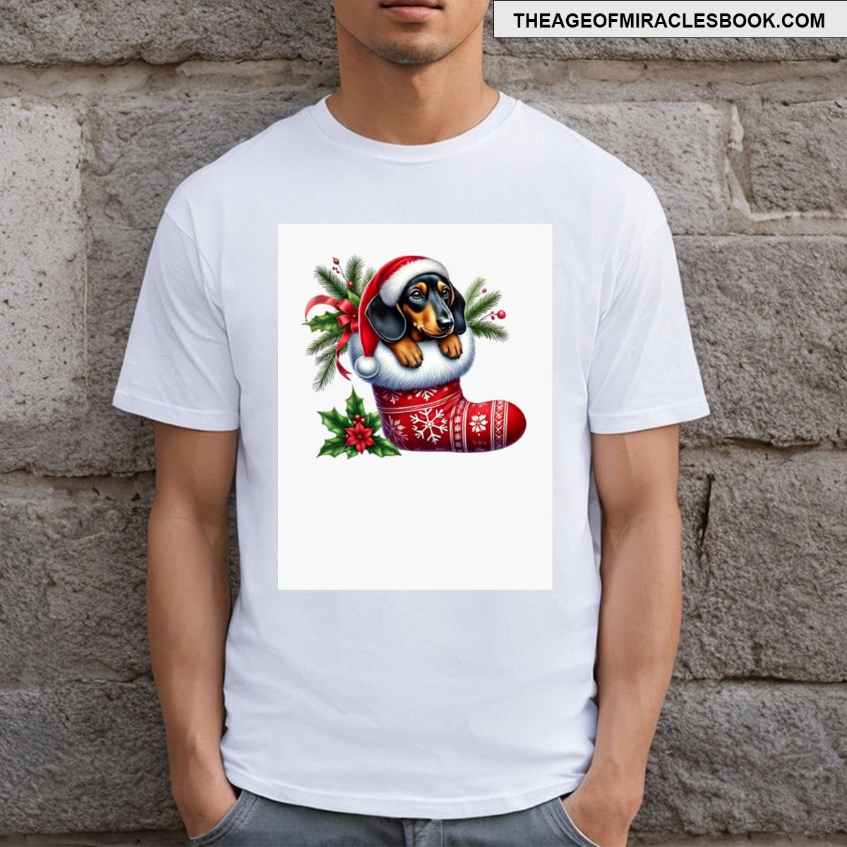Dachshund In Christmas Stocking T-shirt
