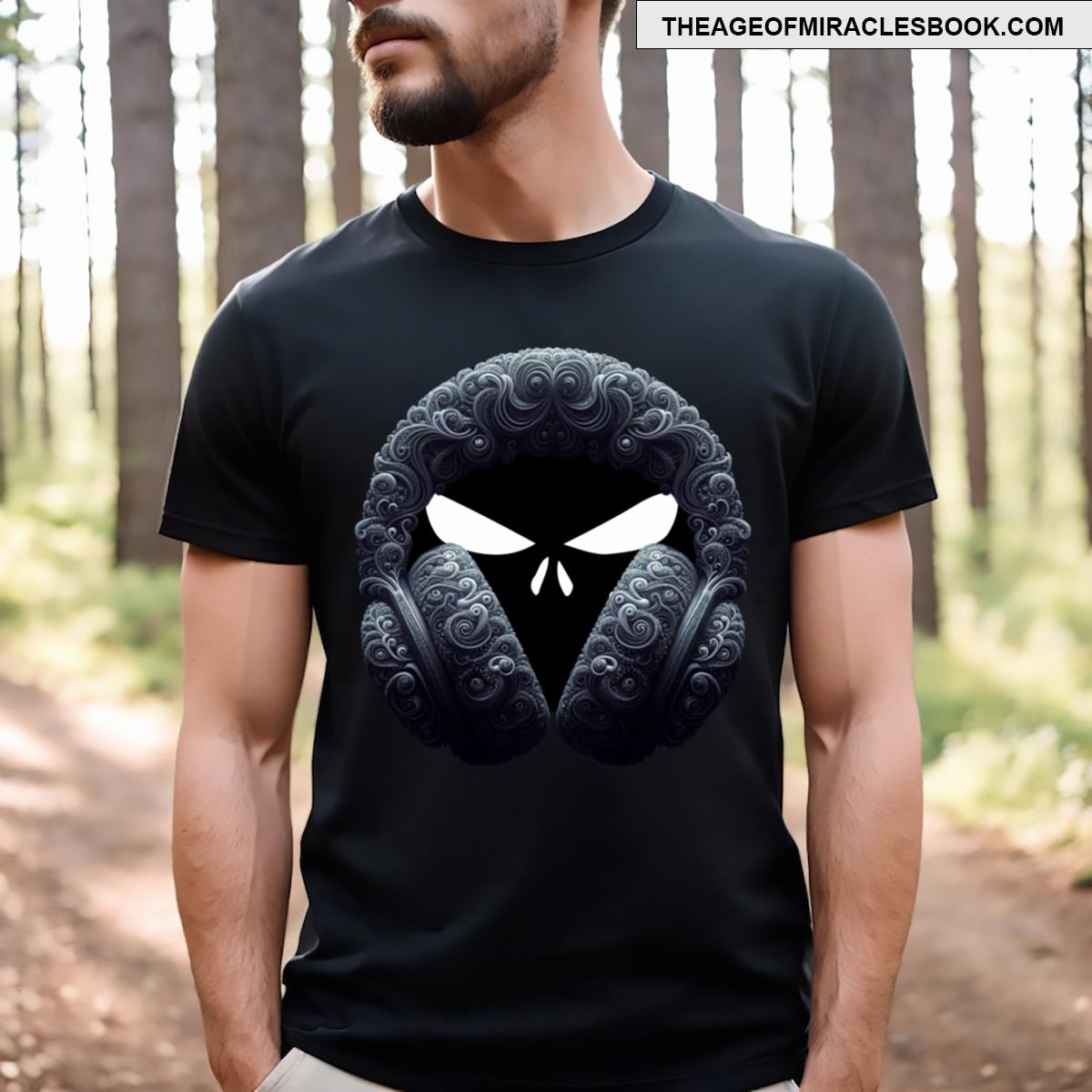 Fractal Headphones With Skull T-shirt