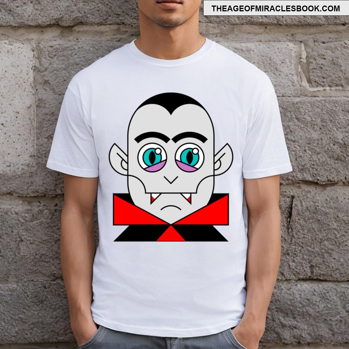 Scary Vampire Dracula Halloween Head T-shirt