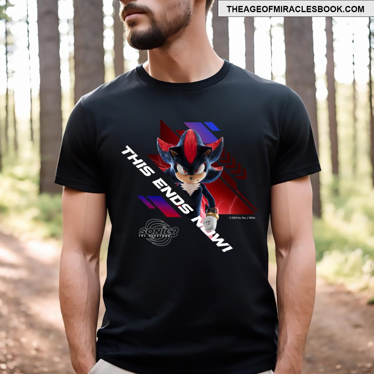 Sonic The Hedgehog 3 Shadow This Ends Now T-shirt