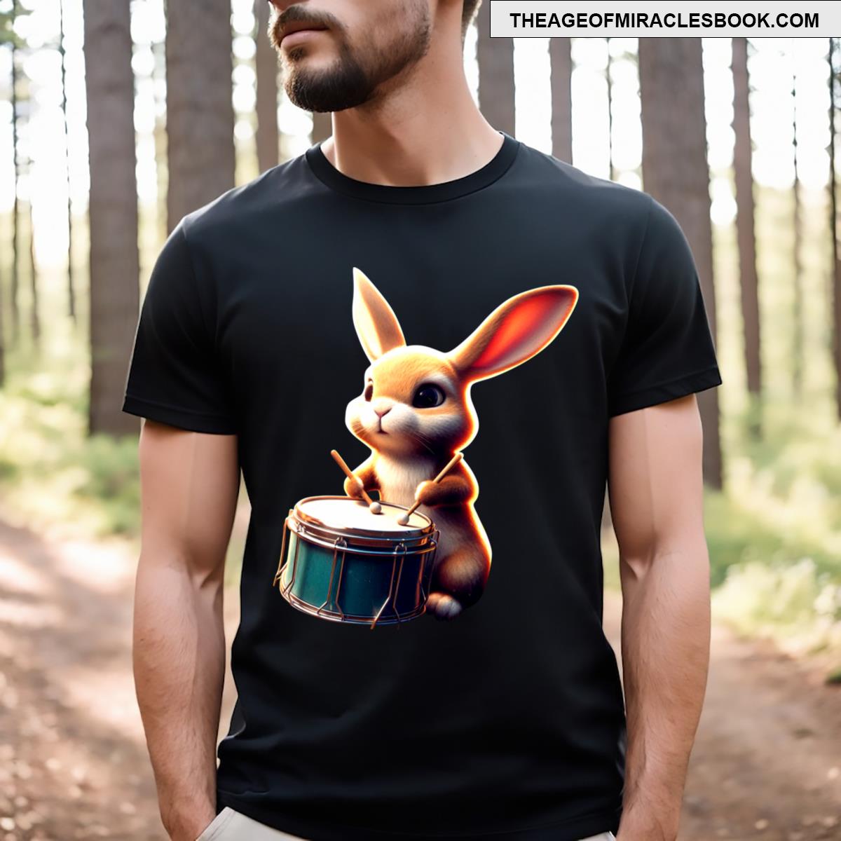 The Drum Rabbit Black T-shirt