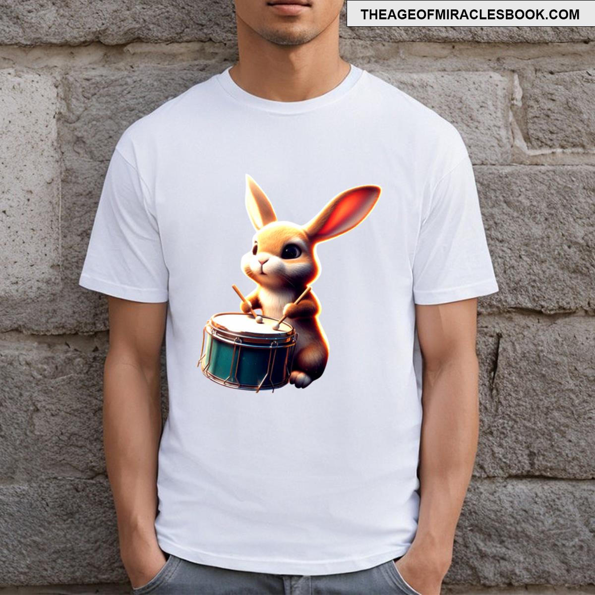 The Drum Rabbit White T-shirt