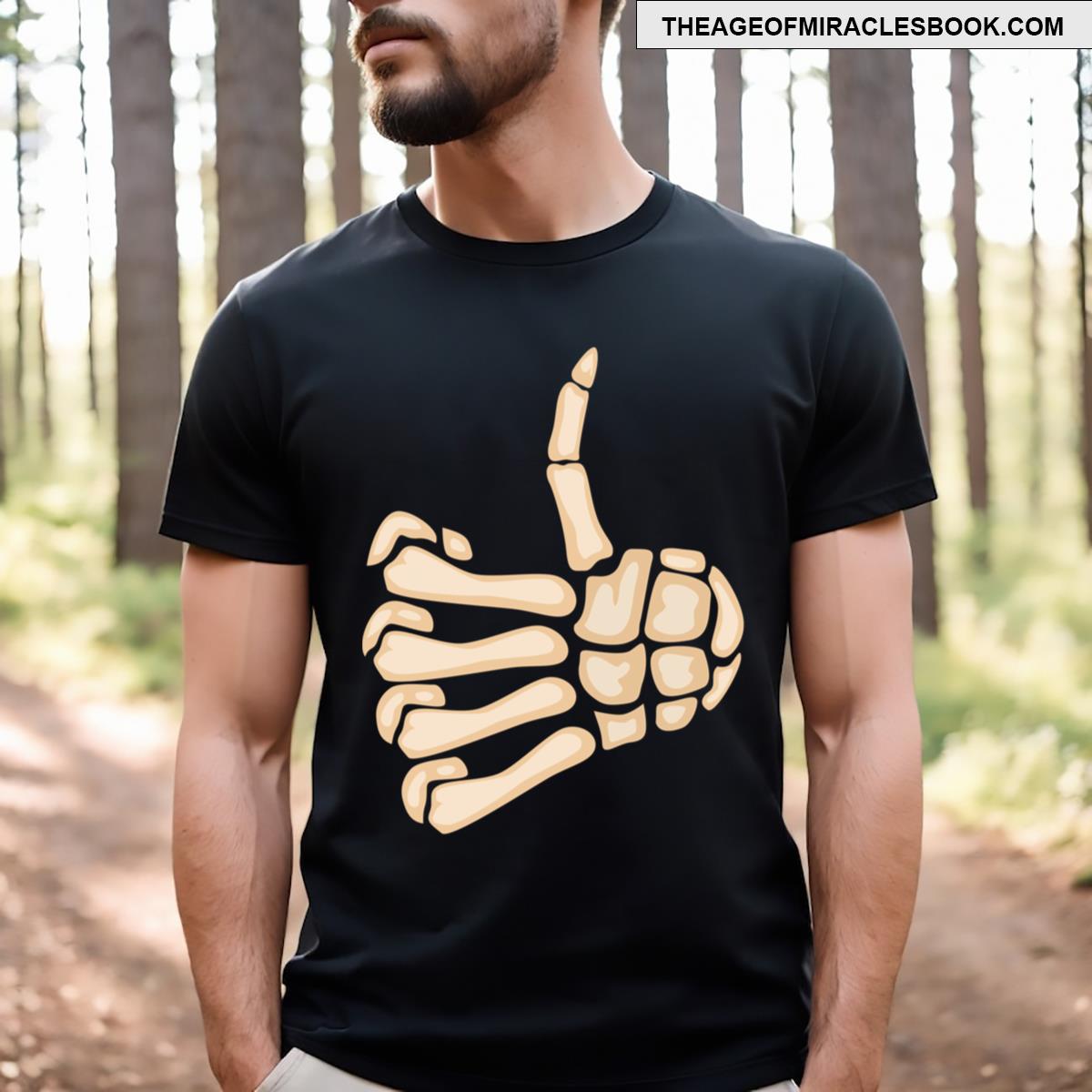 Thumbs Up Skeleton Hand Halloween T-shirt