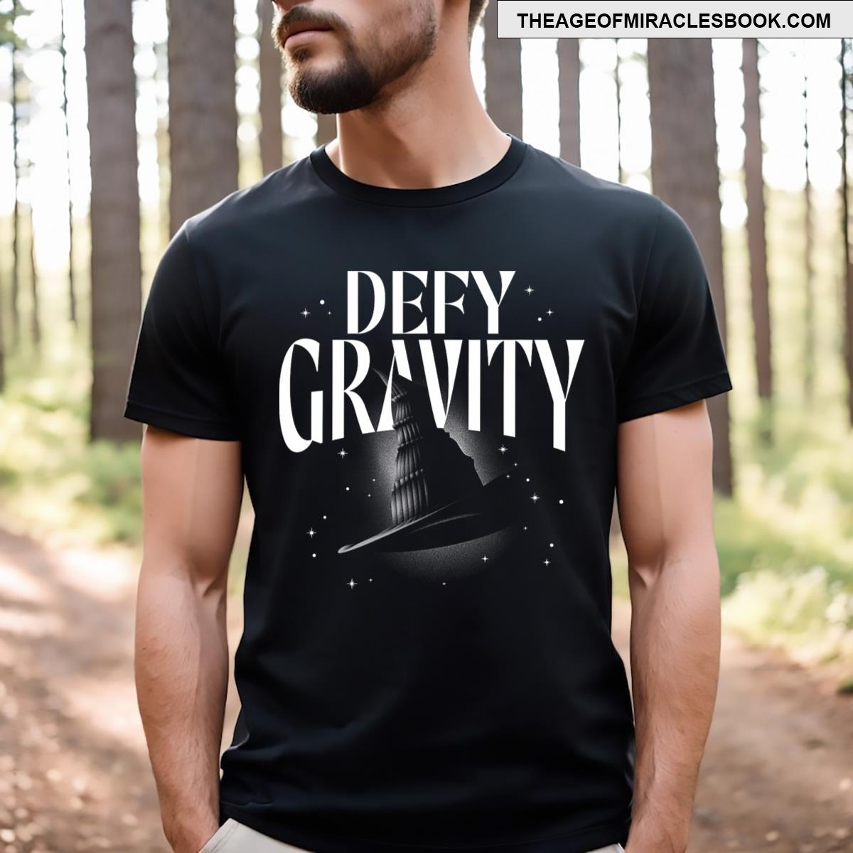 Wicked Defy Gravity Distressed Hat Poster T-shirt