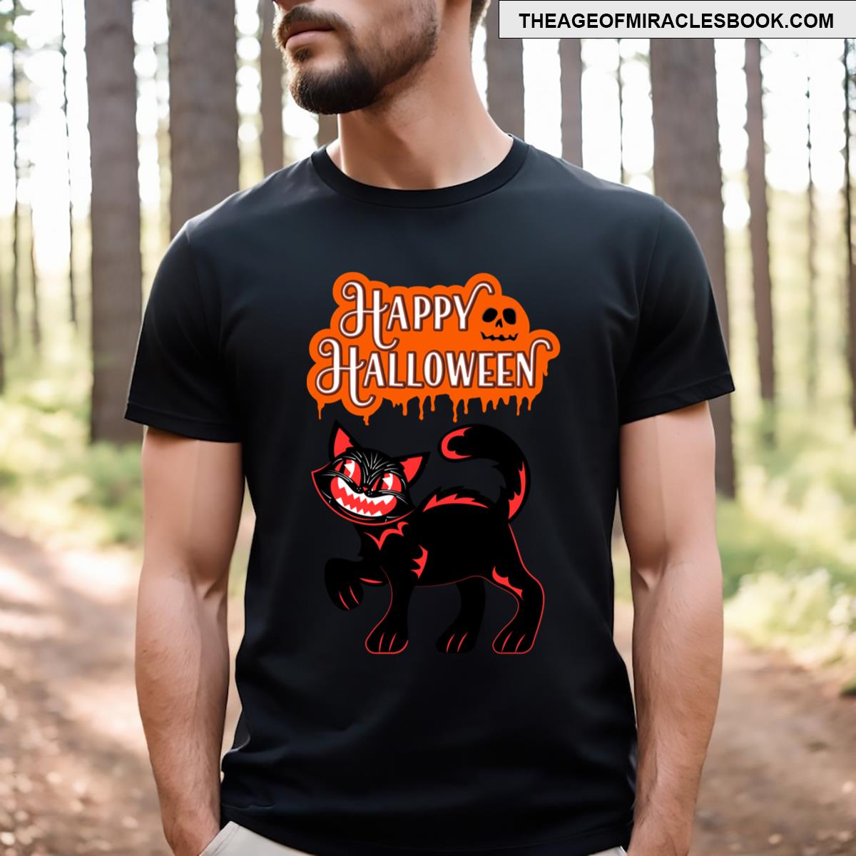 Happy Halloween Cute Cat T-shirt