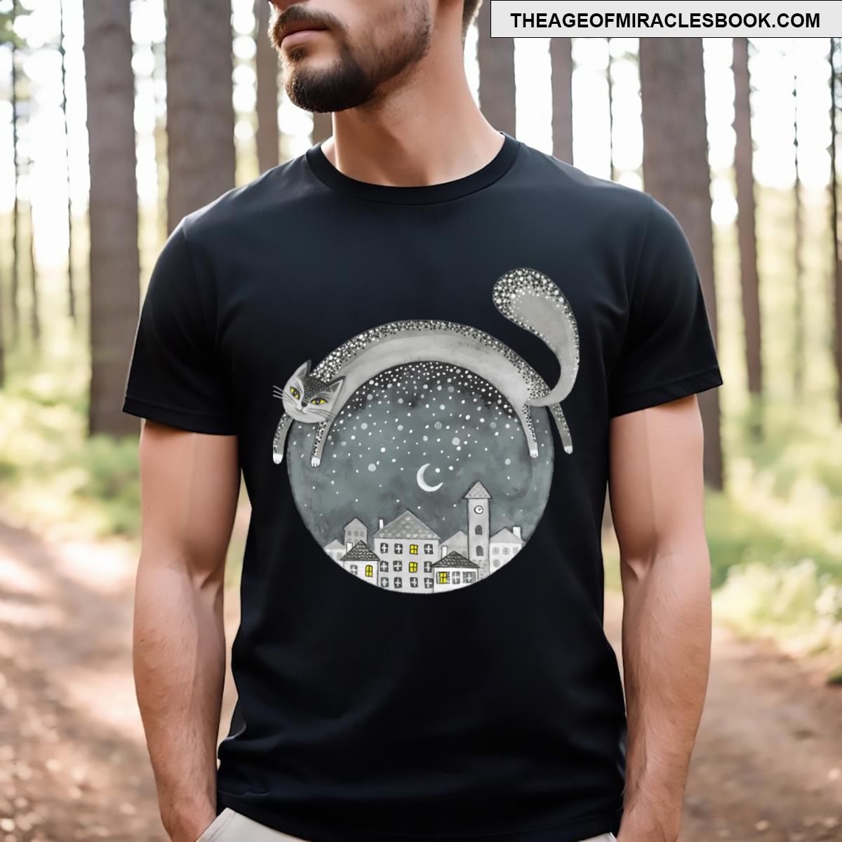 Cat And A Night Town T-shirt