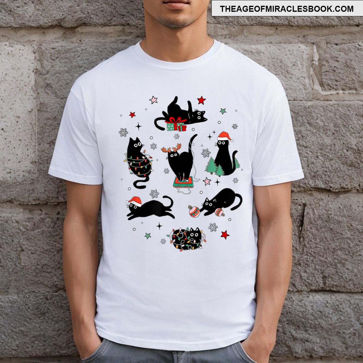 Christmas Black Cats T-shirt