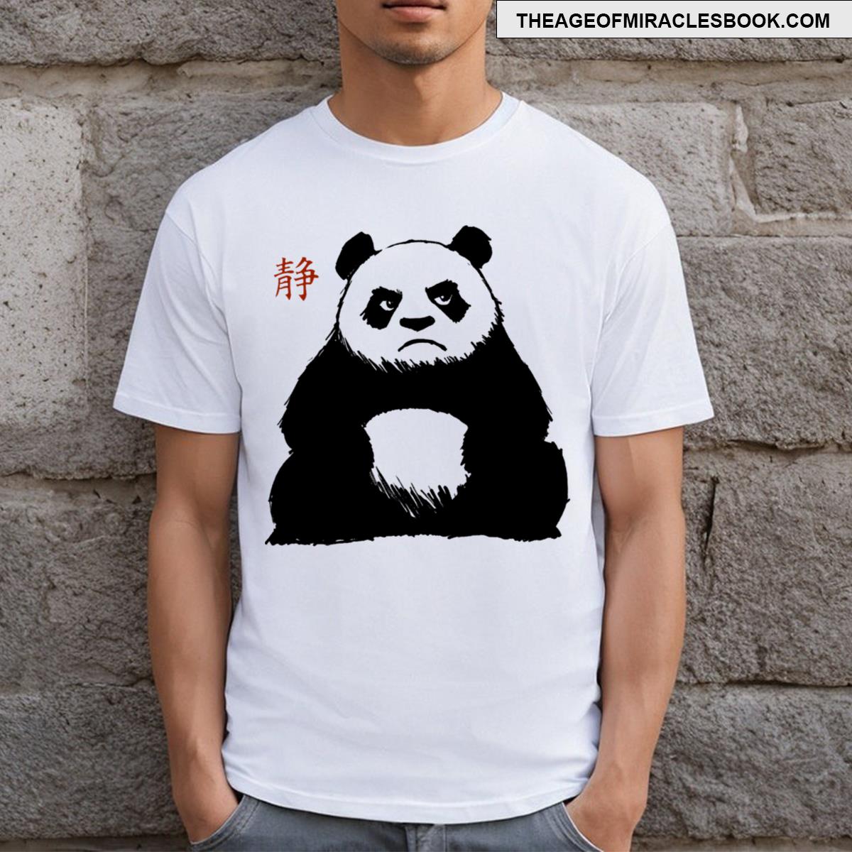 Funny Grumpy Panda Graphic Tee Japanese Art T-shirt
